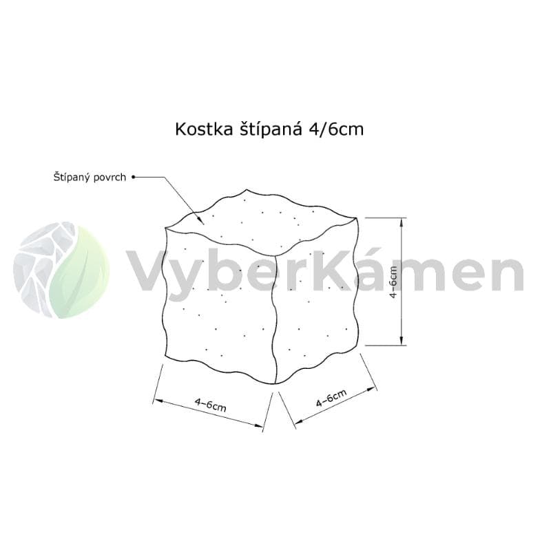 žulová štípaná kostka (výkres)